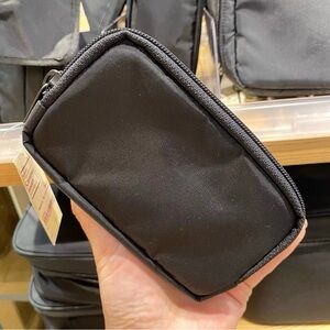 Muji Black Nylon Small Compact Padded Travel Camera Makeup Bag Case
